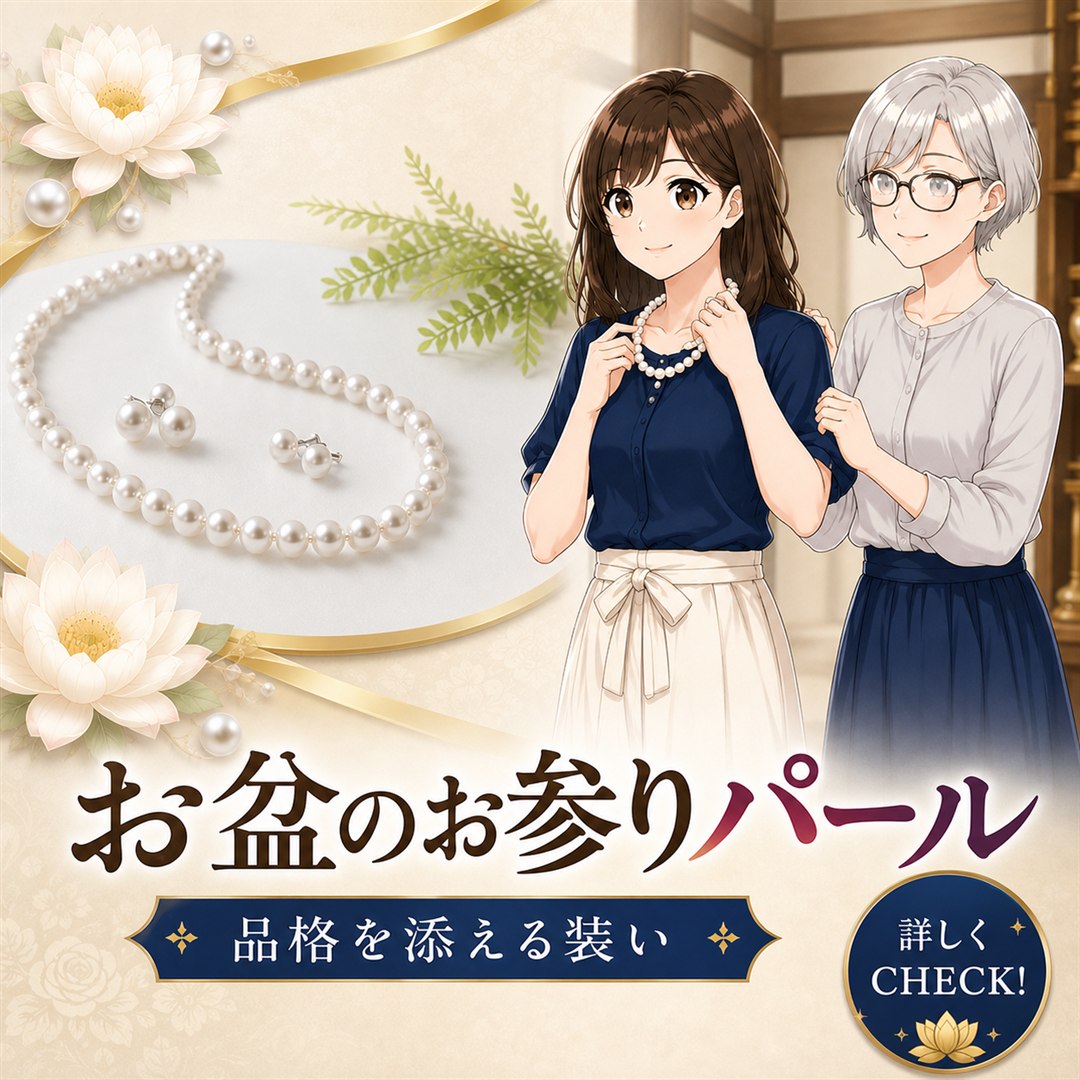 お盆のお参りパール 品格を添える装い